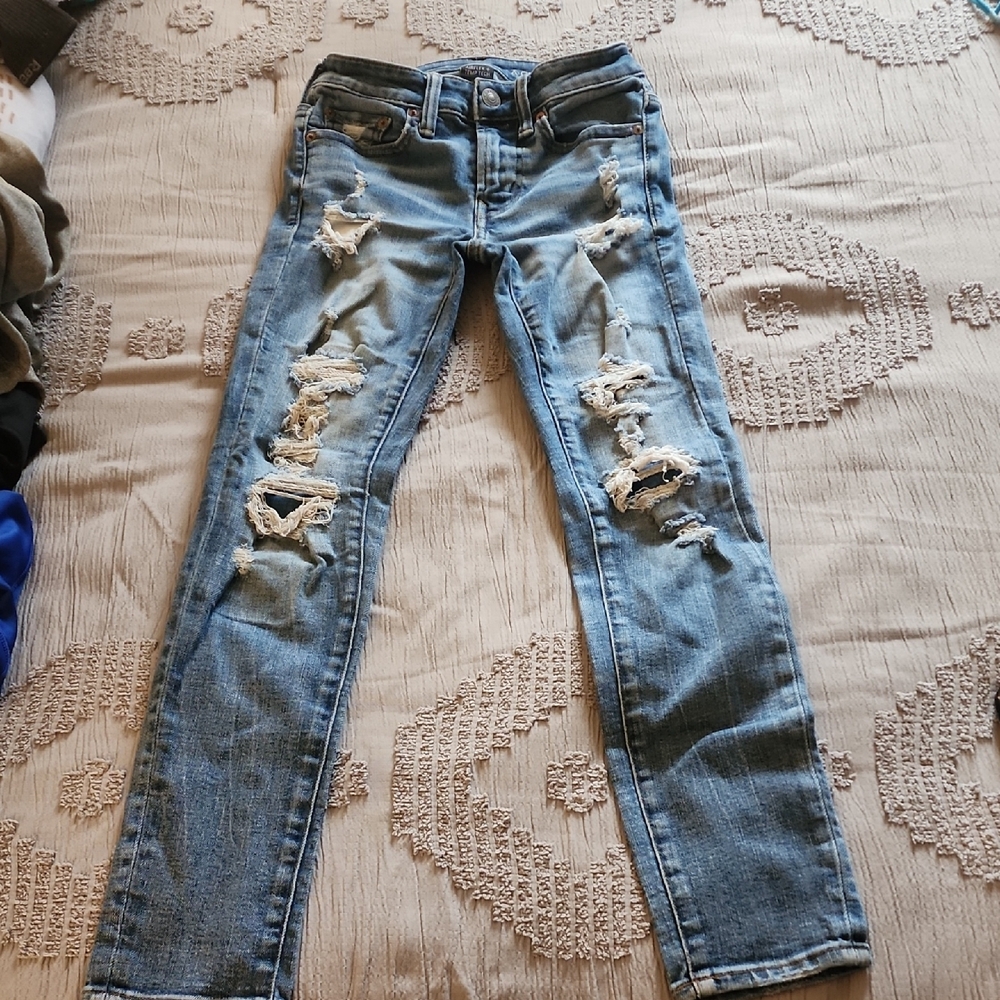 Bundle Of 4 Pairs Of American Eagle Outfitters Blue Skinny Distressed Jeans